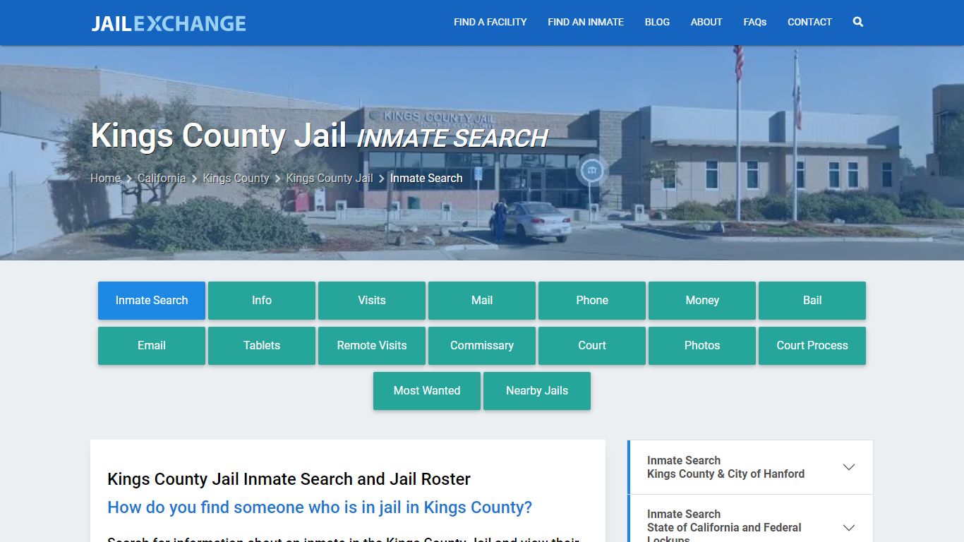 Inmate Search: Roster & Mugshots - Kings County Jail, CA